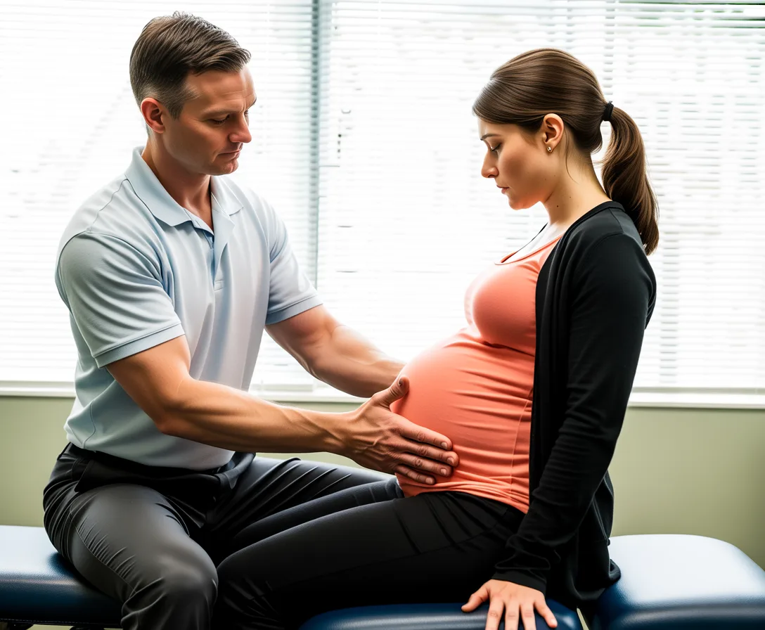 Prenatal chiropractic care for an expecting mother at Explore Family Chiropractic in Aurora, Ohio